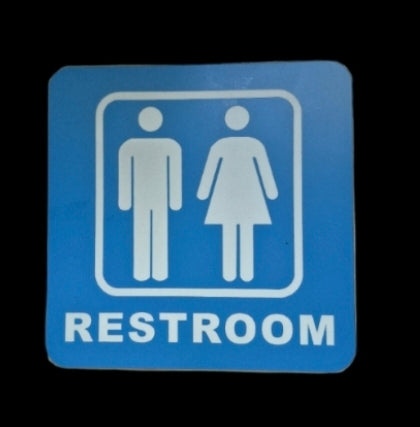 RESTROOM sign