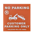 NO PARKING CUSTOMER PARKING ONLY sign